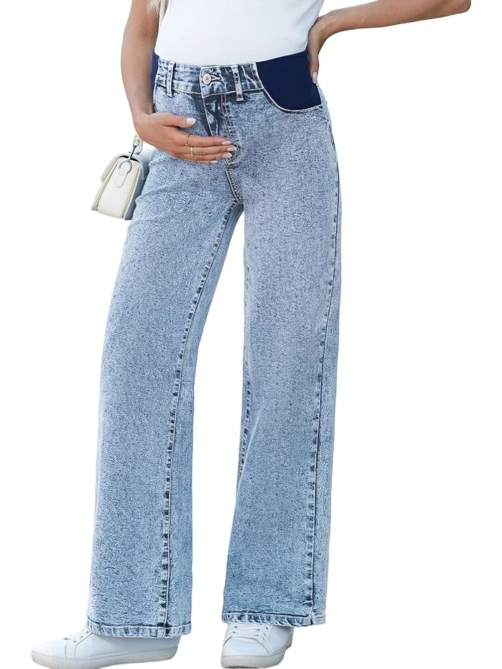 Wide Leg Maternity Jeans for Women | Comfy Pregnancy Pants | Stylish & Versatile